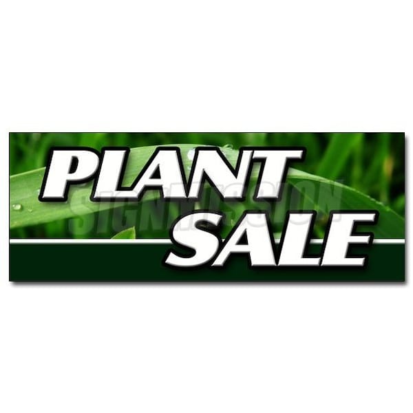 PLANT SALE DECAL sticker flowers florist landscaping bushes trees, D-36 Plant Sale